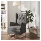 furnicato Sessel Schaukelsessel mit Kautschukholz-Beinen Dunkelgrau Stoff (1-St) grau