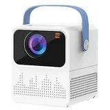 KINSI Mini-Beamer, Heimkino-Projektor, unterstützt 5G WiFi, BT5.0 Mini-Beamer (180 lm, 1036 × 600 px, Ideal für Heimkino und Camping, mobiles Screen Mirroring) weiß