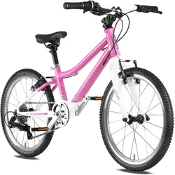 Kinderfahrrad 20 Zoll ab 6 Jahre Superleicht 7 Gang Fahrrad in Rosa Weiss 20