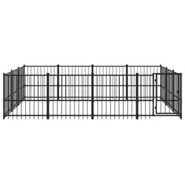 vidaXL Outdoor-Hundezwinger 11,58 m2 Stahl Schwarz