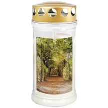 Ebersbacher Kerzenfabrik Gedenkkerze Baum-Allee 17 x 7,5 cm weiß