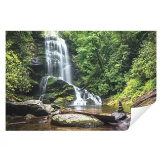 Wallarena Fototapete Wasserfall Wald Natur Vlies Tapete Wohnzimmer Schlafzimmer Wandtapete, Glatt, Landschaft, Tapete inklusive Kleister Vliestapete Motivtapete 3.68 m x 2.54 m