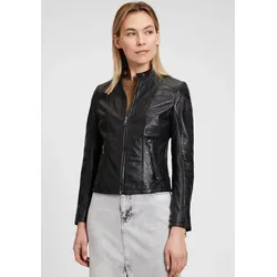 Lederjacke MAURITIUS "GWKeili LASV", Damen, Gr. XL, schwarz, Obermaterial: 100% Schafsleder. Futter: 100% Baumwolle. Ärmelfutter: 100% Polyester, unifarben, modisch, regular fit kurz, Langarm eingesetzt abgesteppt, Jacken