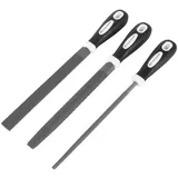 STAHLWERK Raspelfeilen 3er Set 200 mm Rundfeile, Halbrundfeile und Flachfeile