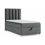 Best For Home Trinity K10 Einzelbett | Boxspringbett 90x200 Mit Bonell Federkernmatratze | Matratzentopper | Bett Mit Matratze und Stauraum