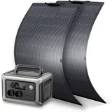 Allpowers - Portable Power Station Solar Generator With 2Pcs 100W Monocrystalline Solar Panel for Garden Party Travel Camping Motorhome Emergency R600