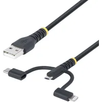 Startech StarTech.com 3.3ft USB Multi Charging Cable, Lightning/Micro-USB/Type-C - USB zu USB-C Micro Lightning, Apple Mfi Zertif., Handy Schnellladekabel