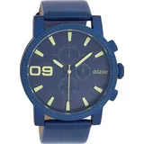 Oozoo Quarzuhr OOZOO, blau (dunkelblau), Armbanduhren, Herren, Armbanduhr, Herrenuhr, Lederarmband, Chrono-Look