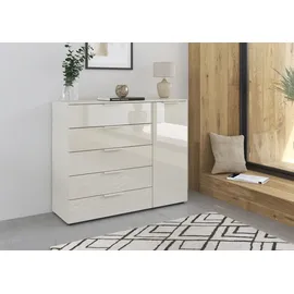 Rauch Kombikommode Flipp 120 x 100 x 42 cm Beige / Glas Beige