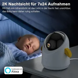 Avylet 2K/3MP Babyphone mit Kamera APP 360° 5" WLAN Video Babyfone