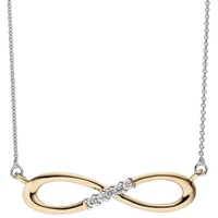 Schmuck Krone Goldkette Collier Unendlichkeit Symbol, 5 Brillanten, 585 Gold, Gold 585 goldfarben