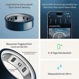 Oura Ring 4 Ceramic, Größe 4, Midnight Smart