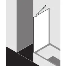 Kermi Pasa XP Seitenwand verkürzt neben Badewanne PXTVD090171UK 90x175cm, silber mattglanz, ESG Opaco,