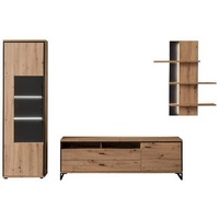 MCA Furniture Wohnwand Buenos Aires 3tlg. Holz Natur