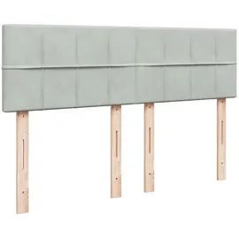 vidaXL Boxspringbett mit Matratze Hellgrau 160x200 cm Samt