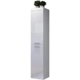 trendteam Devon Hochschrank 35 x 170 x 33 cm Weiß Hochglanz