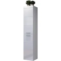 trendteam Devon Hochschrank 35 x 170 x 33 cm Weiß Hochglanz