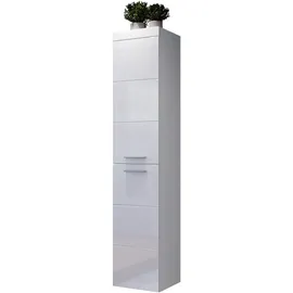 trendteam Devon Hochschrank 35 x 170 x 33 cm Weiß Hochglanz