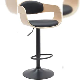 CLP Barhocker Kingston, Natura/schwarz Kunstleder