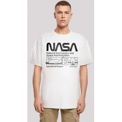 T-Shirt F4NT4STIC "NASA Classic Space Shuttle", Herren, Gr. XS, weiß, Obermaterial: 100% Baumwolle, casual, oversize, Rundhals, Kurzarm ohne Bündchen, Shirts, Print