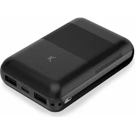 KSix Mini Power Bank 10.000 mAh, Schwarz