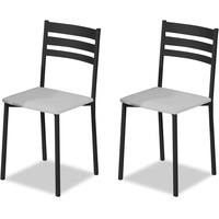 ASTIMESA Küchenstuhl aus Metall mit offener Rückenlehne, grau, 58 cm x 45 cm x 40 cm