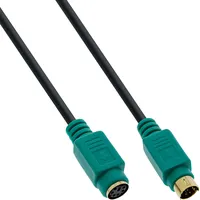 InLine PS/2 Verlängerung, Stecker / Buchse, PC99, grüne Stecker,