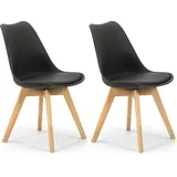 VS Venta-stock Stuhl Klara Polsterstuhl Schwarz 2er Set