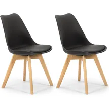 VS Venta-stock Stuhl Klara Polsterstuhl Schwarz 2er Set