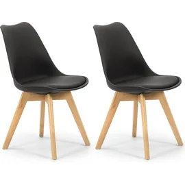 VS Venta-stock Stuhl Klara Polsterstuhl Schwarz 2er Set