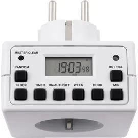 ETT 2er-Pack | Digitale Zeitschaltuhr für Innen McPower AZ-53 10 Schaltprogramme, 12/24 Std. Zyklus, schmales Design