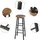 Woltu Barhocker 4er Set 71 cm Schwarz/Holz Vintage