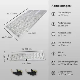 Trutzholm DREIBREIT by TRUTZHOLM 3-fach Auffahrrampe klappbar 175cm Tragkraft 1020kg Alu grau gelocht gerillt Verladerampe Rampe