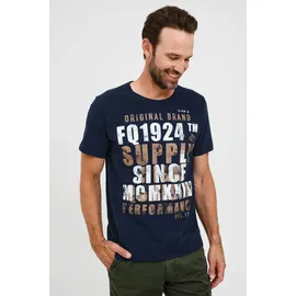 FQ1924 T-Shirt FQWerno Tolles T-Shirt mit modernem Print blau S