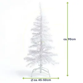 Gravidus Weißer Weihnachtsbaum 90 cm künstlicher Tannenbaum 100 Spitzen