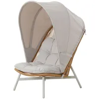 VCM Loungesessel Bille Polyester 84 x 114 cm Beige mit Kissen
