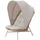 VCM Loungesessel Bille Polyester 84 x 114 cm Beige mit Kissen