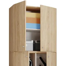VCM Putzschrank Lona 70 x 200 x 39 cm Braun/Sonoma-Eiche