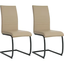 Möbilia Freischwinger Kunstleder taupe