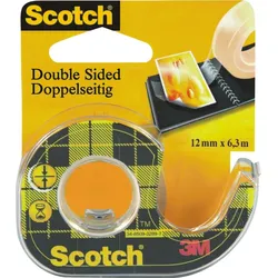Scotch Klebefilm 6,3mx12mm doppelseitig im Handabroller transparent Packung mit 12 Stück