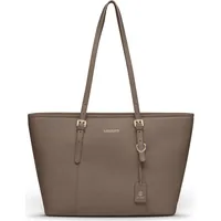 Lazarotti Bologna Leather Shopper Tasche Leder 35 cm taupe