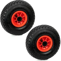 Grafner 2er Set Grafner® Sackkarren/Bollerwagenrad 3.00-4 PU Luftbereifung Kunststoff Felge