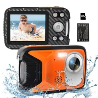 YEEIN Wasserdichte Digitalkamera, 1080P 30MP Kinder Digitalkamera mit 32G Karte und wiederaufladbarem Akku, kompakte tragbare Punkt- und Schießkamera zum Schnorcheln Schwimmen
