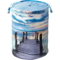 Sanilo Wäschekorb »Sunset« kräftige Farben, samtweiche Oberfläche, mit Deckel blau