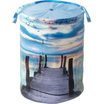 Sanilo Wäschekorb »Sunset« kräftige Farben, samtweiche Oberfläche, mit Deckel blau