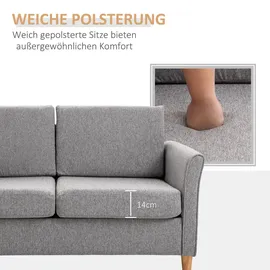 Homcom 2 Sitzer Sofa mit Holzbeine Leinenoptik
