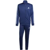 adidas Herren Sportanzug Sportswear Basic 3-Streifen French Terry Trainingsanzug - dark Blue L