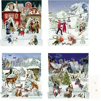 Mini-Adventskalender-Sortiment - Nostalgische Winterwelten | 4 Motive x 6 Ex.