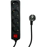 MicroConnect Steckdosenleiste 4-fach 5 m Schwarz