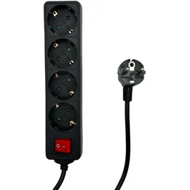 MicroConnect Steckdosenleiste 4-fach 5 m Schwarz